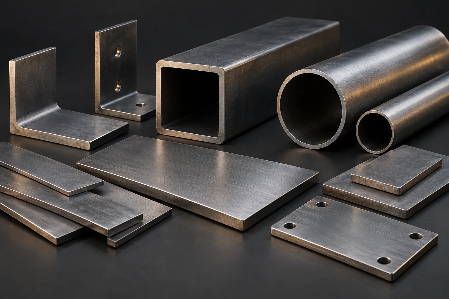 Illustrative steel plates, tubes and fabricated components
